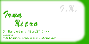 irma mitro business card